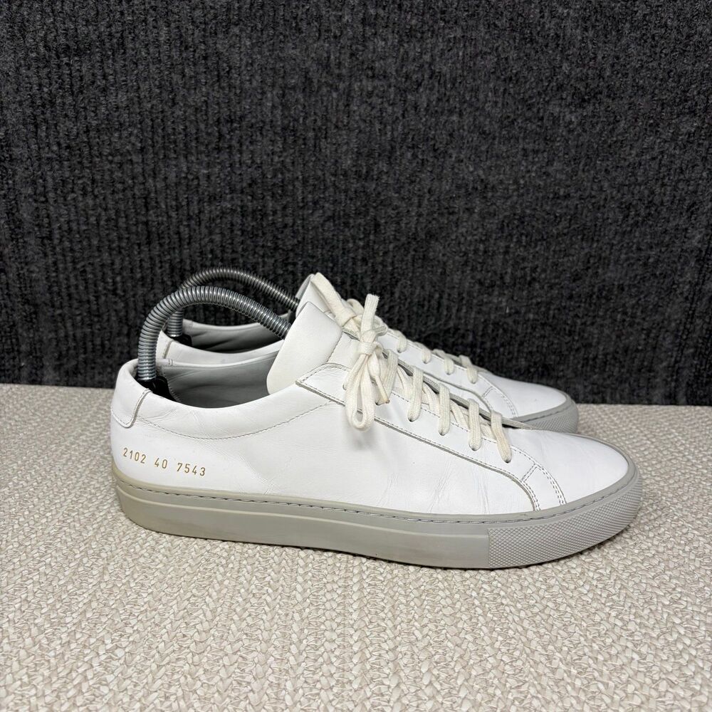Common Projects Achilles Low Sneakers White Leather Casual Shoes Mens 7 US / 40